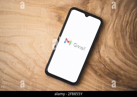 Gmail è un servizio di posta elettronica gratuito fornito da Google. Al 2019, aveva 1.5 miliardi di utenti attivi in tutto il mondo. Foto Stock