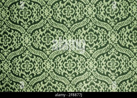 Glomy Green elegante carta da parati vintage texture con motivi Foto Stock