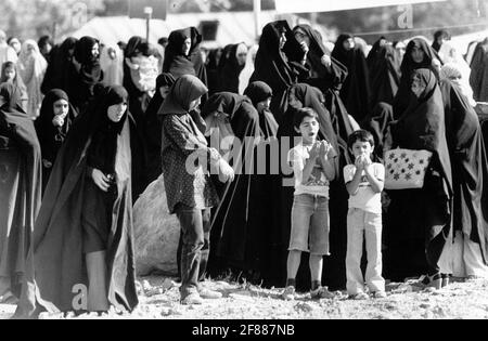 Donne e bambini che protestano contro Shah Mohammad Reza Pahlavi a Teheran, Iran, 06 settembre 1978. Foto: Stig A Nilsson / DN / TT / code 43 Foto Stock