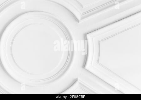 Elemento decorativo stampato bianco, design classico degli interni Foto Stock