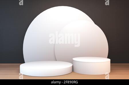 3d rendering podio in legno tradizione giapponese per il prodotto show. Foto Stock
