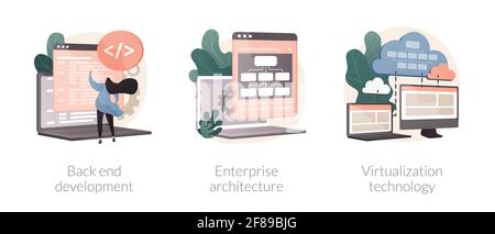 Illustrazioni vettoriali del concetto astratto del software aziendale. Illustrazione Vettoriale