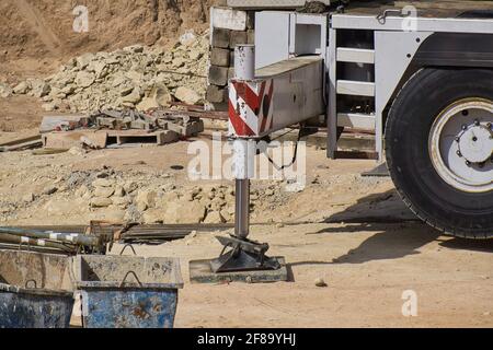 dettaglio gru in costruzione urbanistica. vista Foto Stock