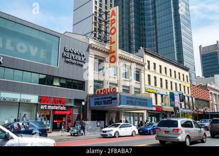 L'Apollo Theatre nel quartiere di Harlem a New York. 10 Apr 2021 Foto Stock
