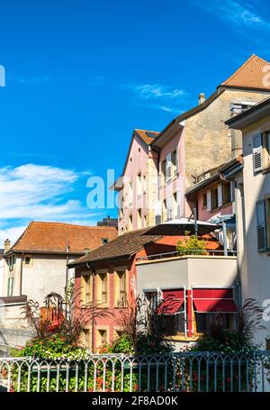 Architettura di Yverdon-les-Bains in Svizzera Foto Stock