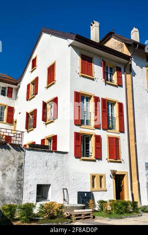 Architettura di Yverdon-les-Bains in Svizzera Foto Stock