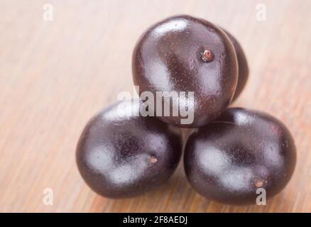 Bacche acai fresche - Euterpe oleracea Foto Stock