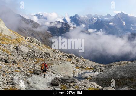 Escursioni nelle Alpi del Sud, Nuova Zelanda Foto Stock