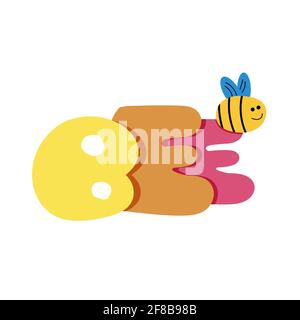 Bee Day testo scritto a mano. Calligrafia moderna a pennello Illustrazione Vettoriale