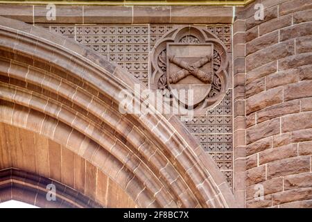 Dettaglio di Soldiers and Sailors Memorial Arch, un memoriale della Guerra civile americana a Bushnell Park, nel centro di Hartford, Connecticut. Foto Stock