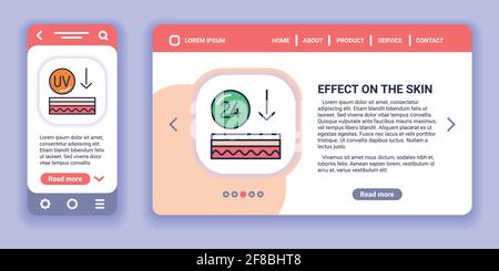 Effetto sul banner web skin e sul kit app mobile. Assistenza sanitaria. Illustrazione vettoriale del contorno Illustrazione Vettoriale