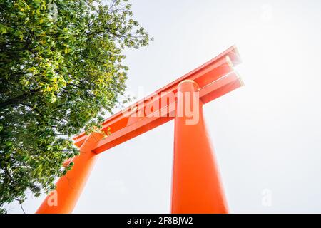 Il cancello principale del Santuario di Heian è 'in Kyoto, Japa Foto Stock