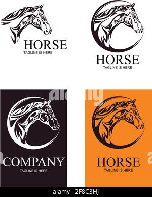 Immagine testa a cavallo, immagine grafica per logo, marchio, marchio Illustrazione Vettoriale