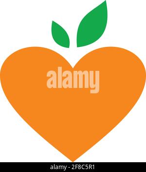 design grafico di concetto vettoriale con icona del logo arancione love Illustrazione Vettoriale