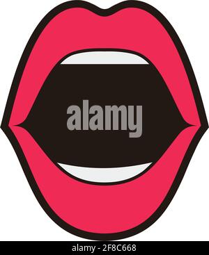 Bocca astratta lettera o logo icona vettore concetto grafico Illustrazione Vettoriale