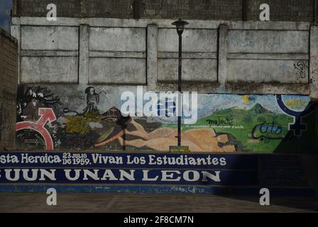 Arte di strada a Leon, Nicaragua Foto Stock