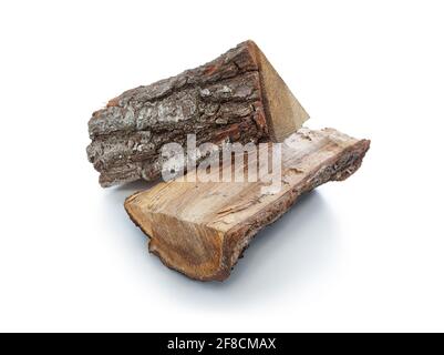 Legna da ardere legna da ardere legna da ardere combustibile isolato su bianco Foto Stock