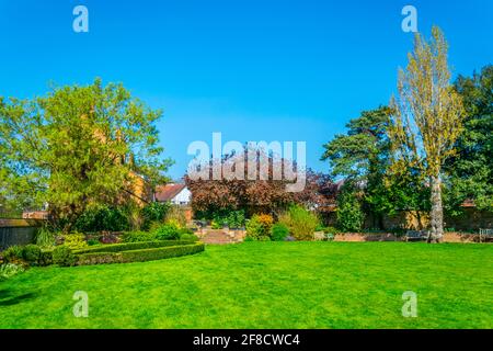 Vista dei giardini Croft della Hall a Stratford Upon Avon, Inghilterra Foto Stock