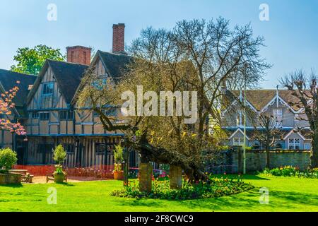 Vista dei giardini Croft della Hall a Stratford Upon Avon, Inghilterra Foto Stock