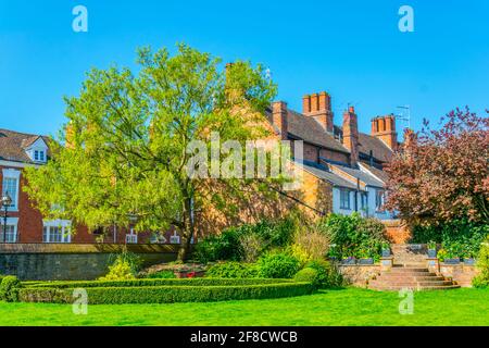 Vista dei giardini Croft della Hall a Stratford Upon Avon, Inghilterra Foto Stock