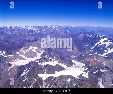 Vista aerea delle Ande, Mendoza, Argentina Foto Stock