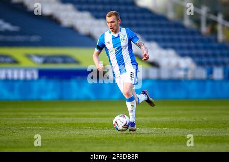 Lewis o'Brien (8) di Huddersfield durante la partita Huddersfield contro Bournemouth, Sky Bet EFL Championship 2020/21, al John Smith's Stadium, Huddersfield, Inghilterra - 13 aprile 2021 Foto Stock