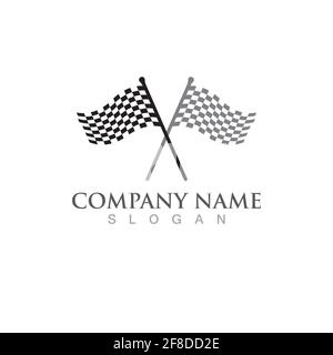 Logo della bandiera di gara e vettore di simboli Illustrazione Vettoriale