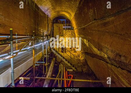 LIVERPOOL, REGNO UNITO, 6 APRILE 2017: Interni dei tunnel Williamson a Liverpool, Inghilterra Foto Stock