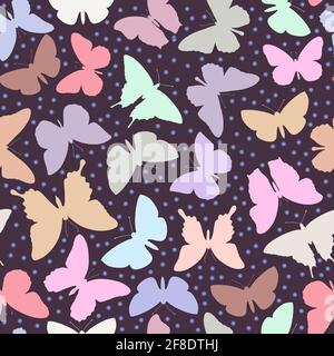 Cute pattern con fragili farfalle per la stampa.clipart vettoriale. Illustrazione Vettoriale