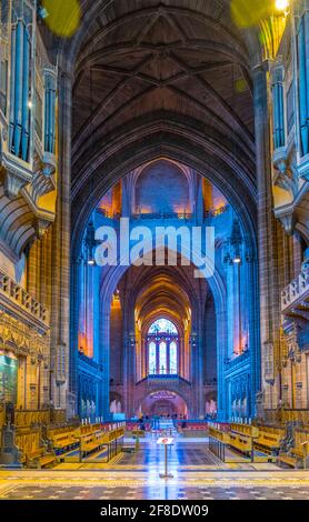 LIVERPOOL, REGNO UNITO, 7 APRILE 2017: Interno della cattedrale di Liverpool, Inghilterra Foto Stock