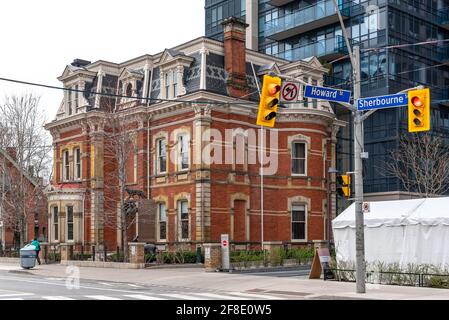 James Cooper House. Caratteristiche architettoniche esterne della famosa località e delle attrazioni turistiche di Toronto, Canada Foto Stock