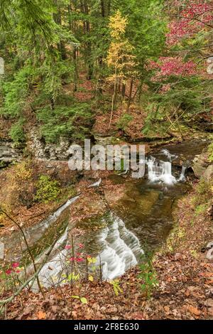 Piccola cascata al Letchworth state Park, Livingston County, New York Foto Stock