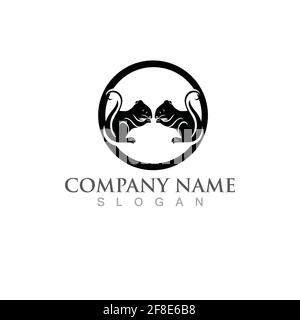 logo scoiattolo e vettore di simboli Illustrazione Vettoriale