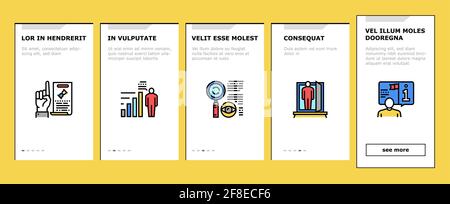 Icone di inserimento delle competenze umane esperto Imposta vettore Illustrazione Vettoriale