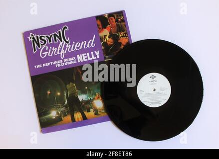 Hop Hop, pop, Rnb band singolo di NSYNC con album musicale Nelly su disco LP con dischi in vinile. Intitolato: Fidanzata Foto Stock