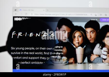 Friends è una sitcom televisiva commedia americana, creata da David Crane e Marta Kauffman, che ha trasmesso su NBC per 10 stagioni. Trasmissione su HBO max Foto Stock