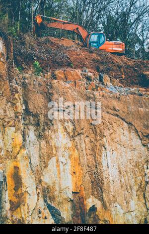 jcb che lavora in loco Foto Stock