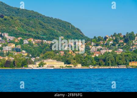 Villa Olmo situata sulla riva del Lago di Como in Italia Foto Stock