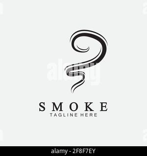 Immagine del logo dell'icona del vapore fumante isolata su sfondo bianco, icone di vaporizzazione Aroma. L'icona della linea vettoriale, l'aroma caldo, lo stink o il vapore di cottura Illustrazione Vettoriale