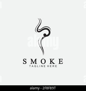 Immagine del logo dell'icona del vapore fumante isolata su sfondo bianco, icone di vaporizzazione Aroma. L'icona della linea vettoriale, l'aroma caldo, lo stink o il vapore di cottura Illustrazione Vettoriale