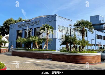 La Chiesa di Scientology, lunedì 5 aprile 2021, a Los Angeles. Foto Stock