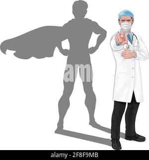 Super Hero Doctor vuole che tu indichi il concetto Illustrazione Vettoriale