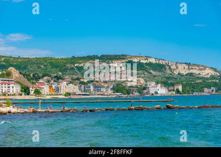 Mare della città costiera Balchik in Bulgaria Foto Stock