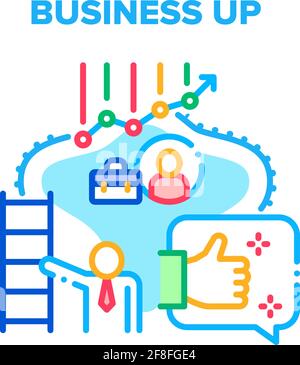 Business Up Vector Concept Colour Illustration Illustrazione Vettoriale