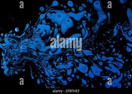 Tavolozza astratta di sfondo di colore blu, Abstract Art pittura acrilica Texture sfondo, disegno di superficie verniciata, texture wall-Illustration Foto Stock