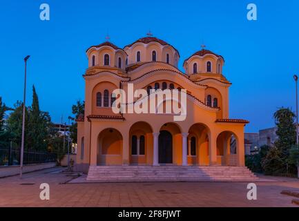 Vista al tramonto della Chiesa della Natività di Cristo a Shkoder, Albania Foto Stock