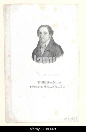 Pietra, Heinrich Friedrich Karl Freiherr da e verso. Foto Stock