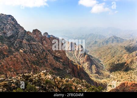 Al Hada Montagne paesaggi vicino Taif, Arabia Saudita occidentale Foto Stock