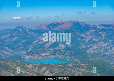 Lago di Bovilla nel parco nazionale di Dajti in Albania Foto Stock