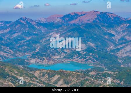 Lago di Bovilla nel parco nazionale di Dajti in Albania Foto Stock